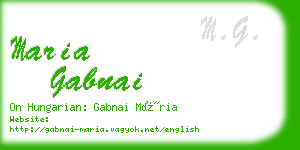 maria gabnai business card